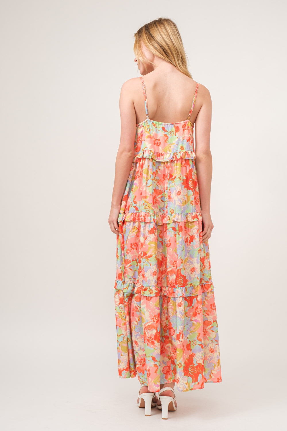 And The Why Floral Ruffled Tiered Maxi Cami Dress  La Boutique Dacula