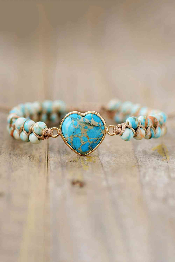 Heart shaped sales stone bracelet