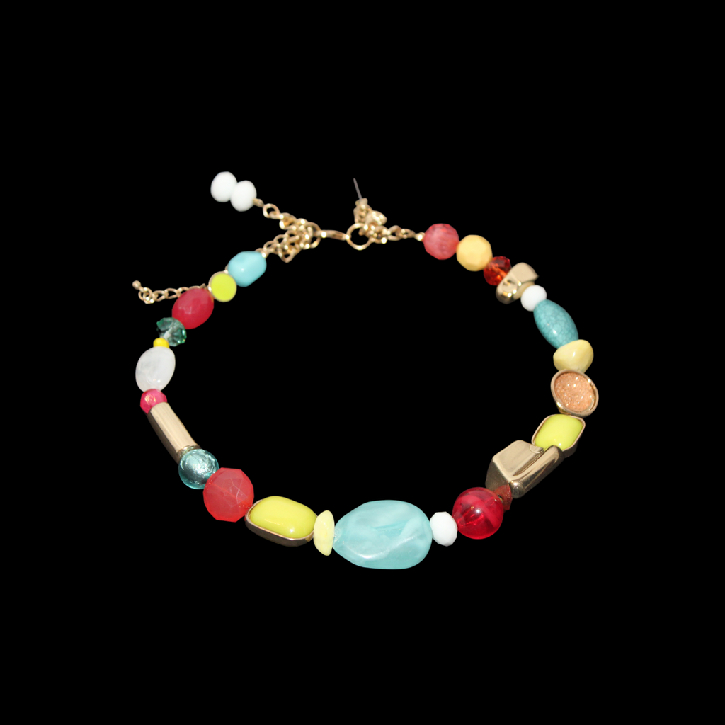 Cute Sparkly Multi-Stone Colorful Necklace for Women's Fashion