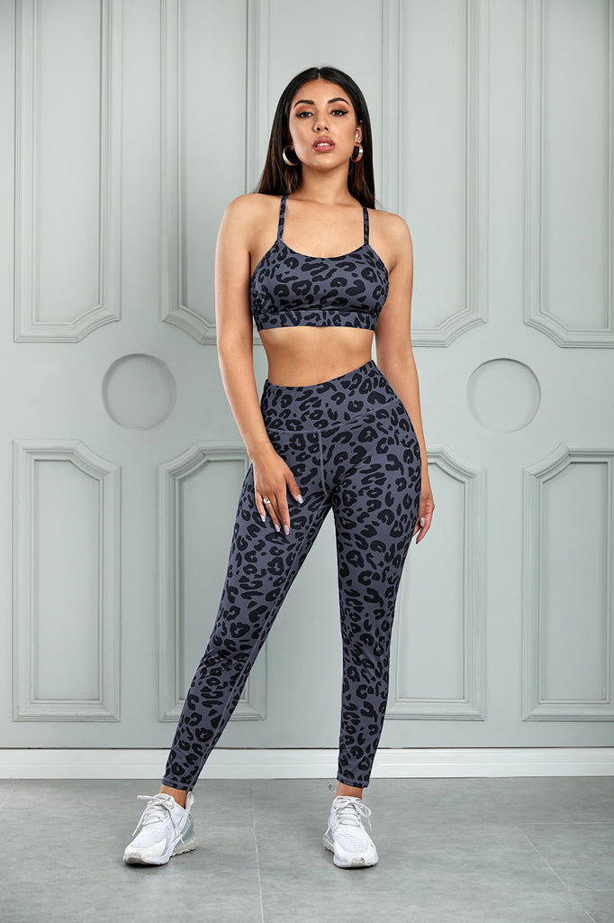 Leopard Sports Bra and Leggings Set – La Boutique Dacula