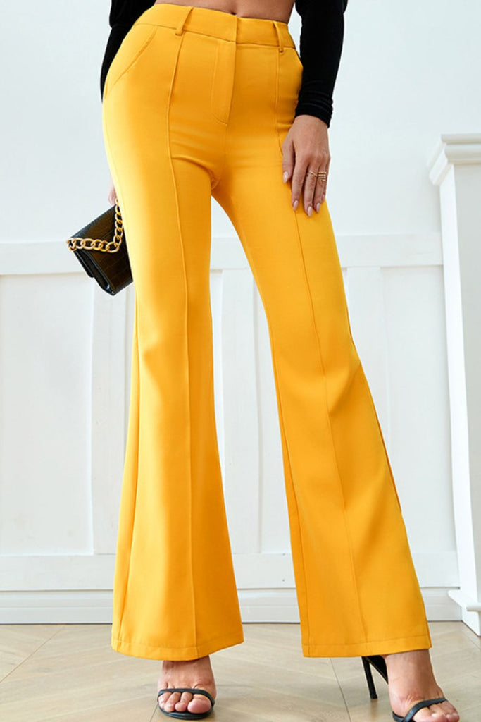 Pleated Flare Pants with Pockets – La Boutique Dacula