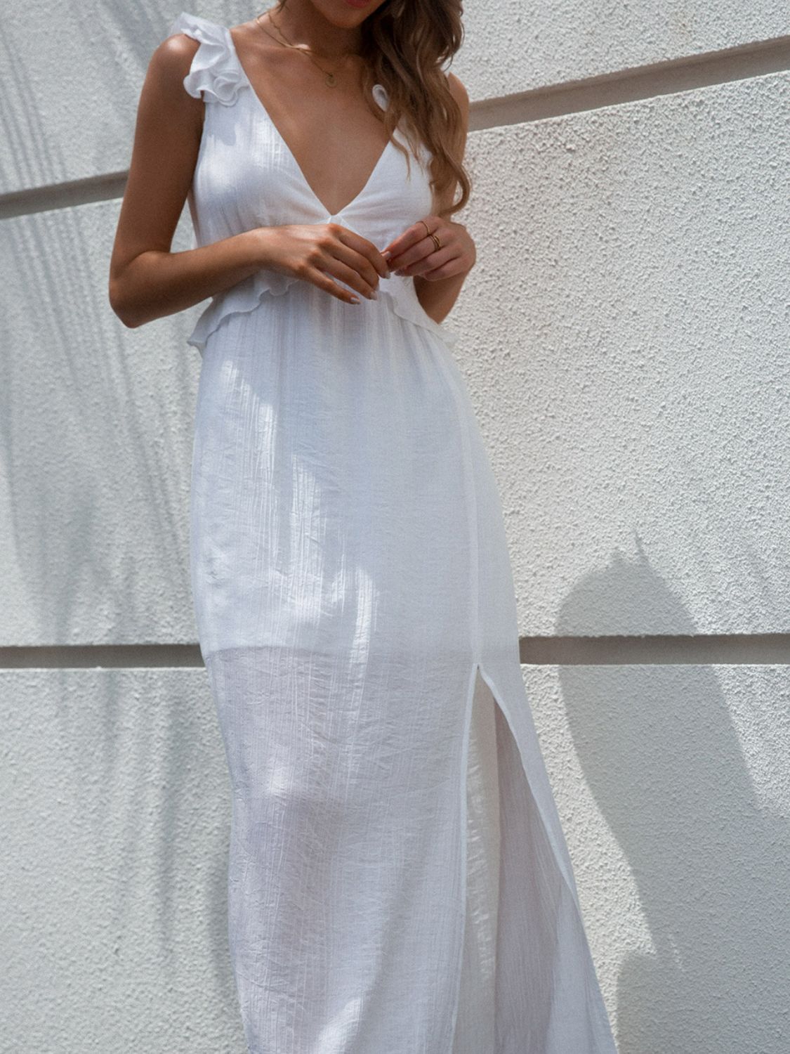 Cutout Tied Split Maxi Dress