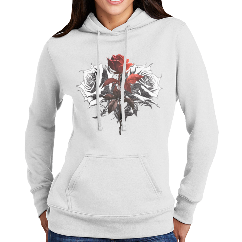 Women's 3 Roses Graphic Design Pullover Hoodie