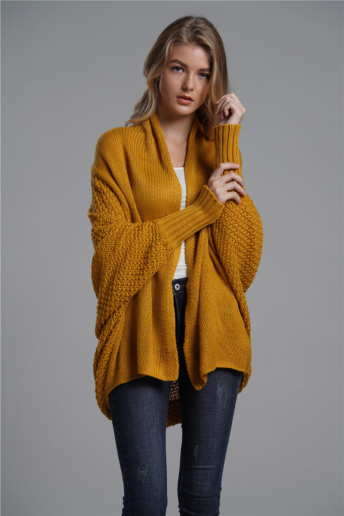 Dolman Sleeve Open Front Longline Cardigan