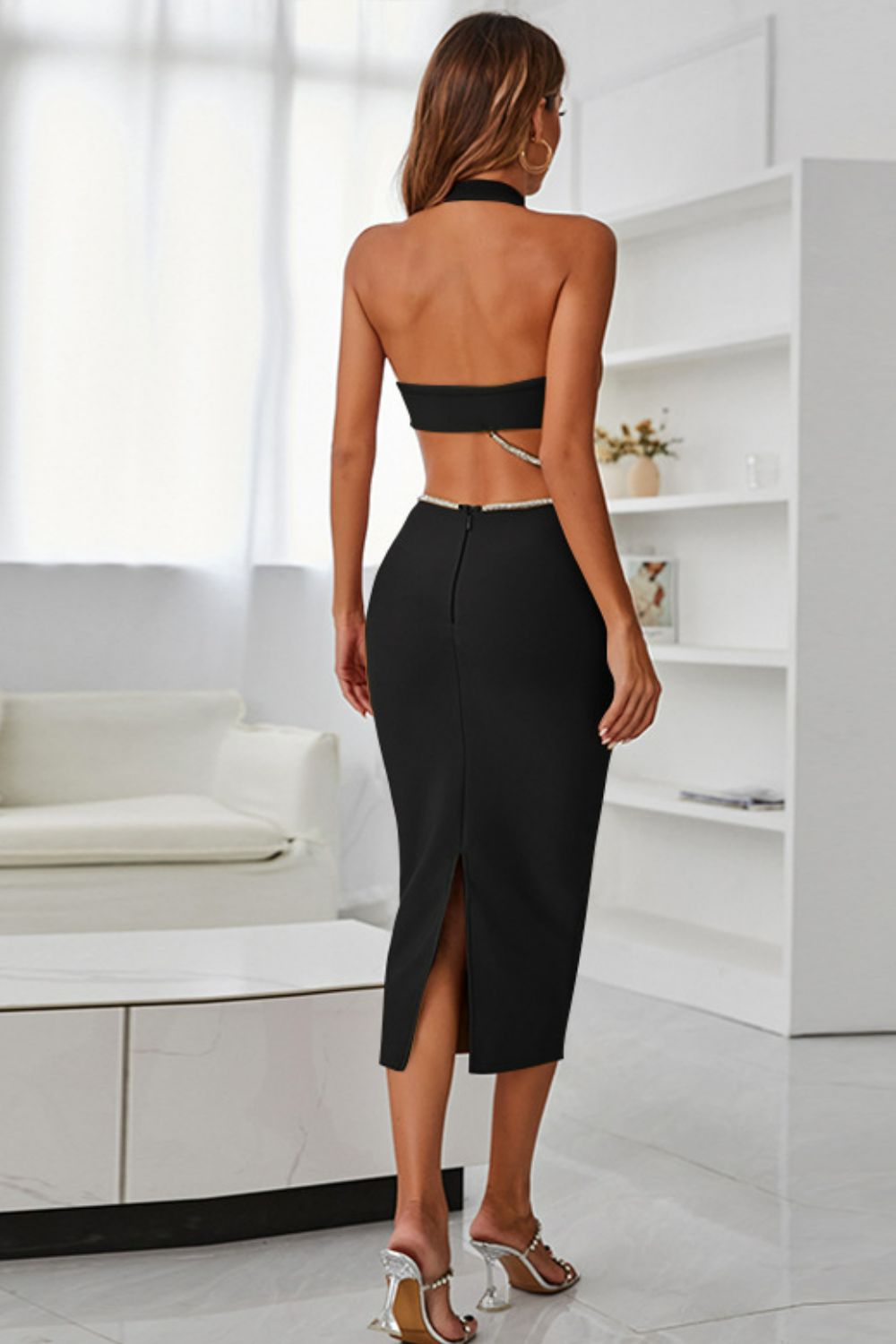 Halter Neck Cutout Dress