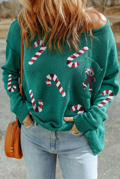 Sequin Candy Long Sleeve Sweater