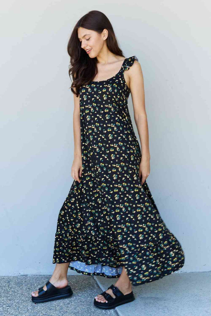 knee length dresses for ladies Doublju Comfort Princess Full Size High Waist Scoop Hem Maxi Skirt in   Blue Hawthorn Boutique