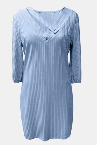 V-Neck Half Sleeve Mini Dress