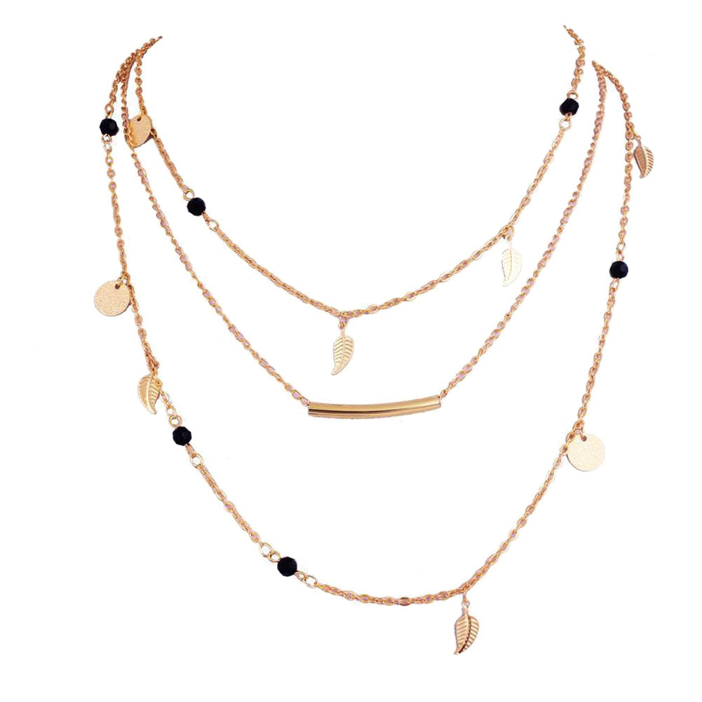 Multi-Layer Strand Boho Gold Plated Chain Necklace