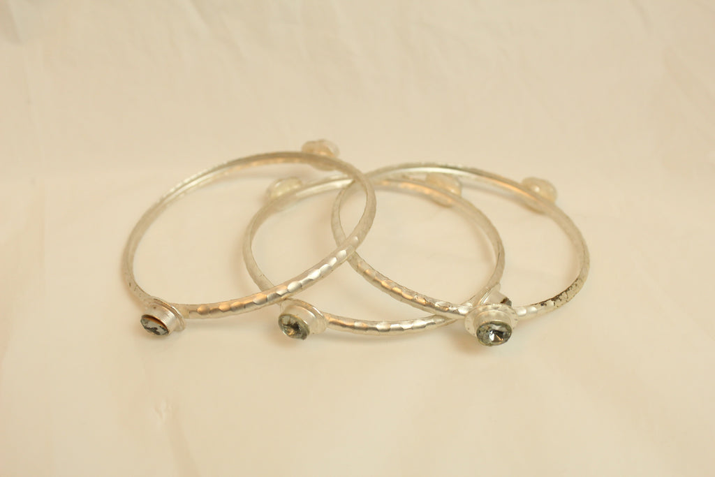 Set of 3 Stacking Bangle Silver Gold Plated Bracelet