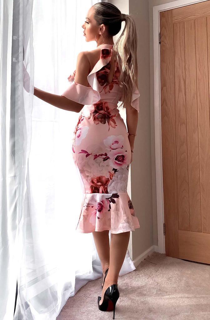 Floral Mermaid Fishtail Knee Length Dress La Boutique Dacula Floral Mermaid Fishtail Knee Length Dress La Boutique Dacula
