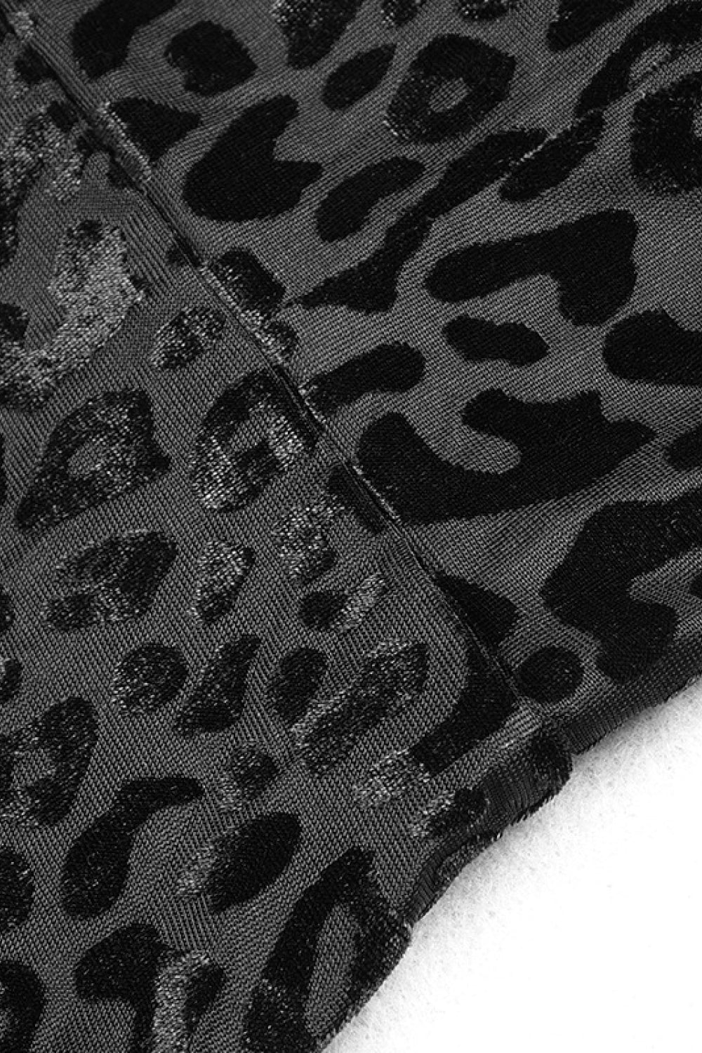 Leopard Burnout Velvet Button Down with Bow