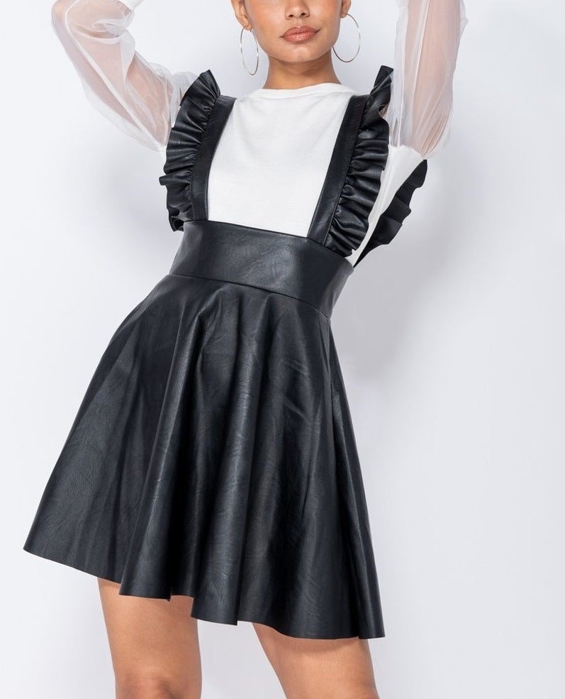 Suspender Skirt Pinafore Leather Dress