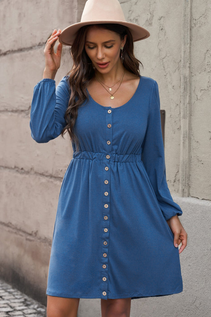 Double Take Scoop Neck Empire Waist Long Sleeve Magic Dress main image 0