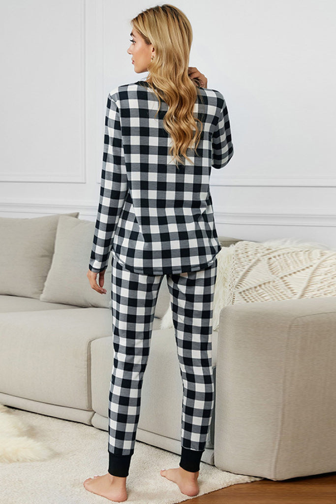 Gingham Tee & Pants Pajama Set