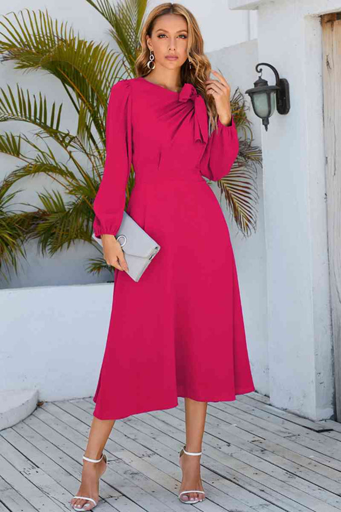 Twisted Long Sleeve Midi Dress La Boutique Dacula Twisted Long Sleeve Midi Dress La Boutique Dacula